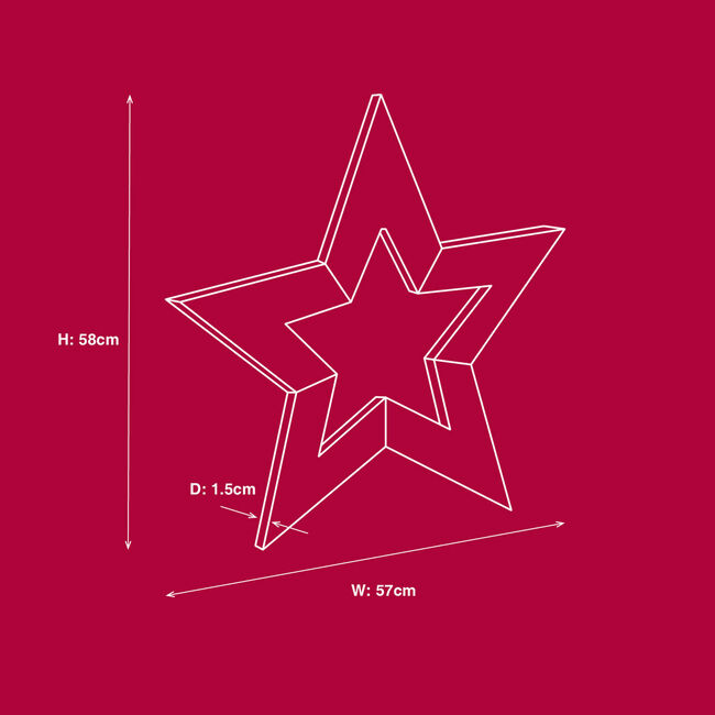 Large Double Christmas Star Silhouette Light