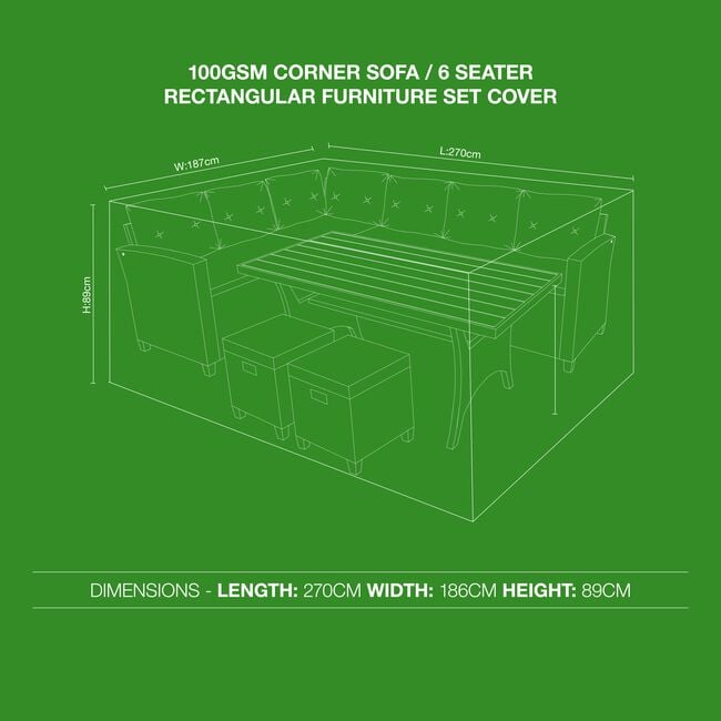 100gsm Corner Sofa / 6 Seater Cover