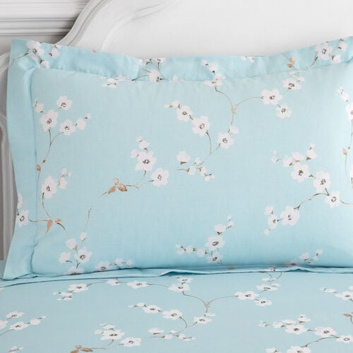 Blossom Oxford Pillowcase Pair - Duck Egg