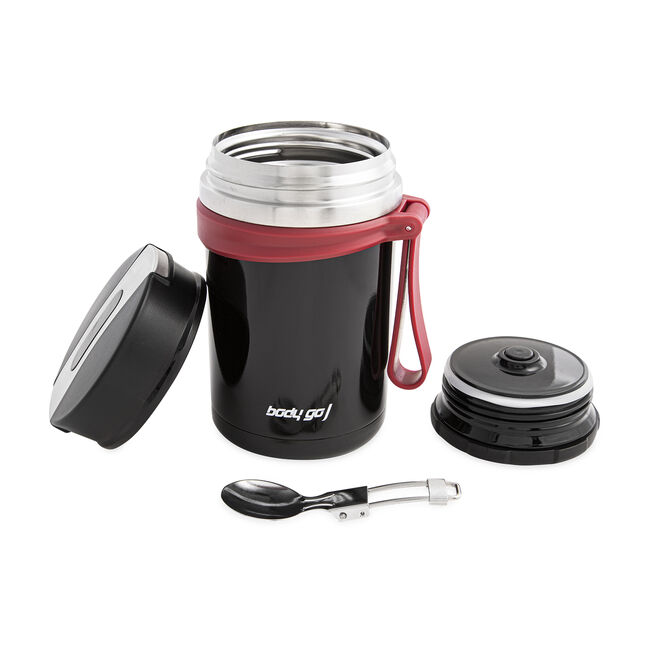 Bodygo Vacuum Insulated Food Jar 600ml - Black