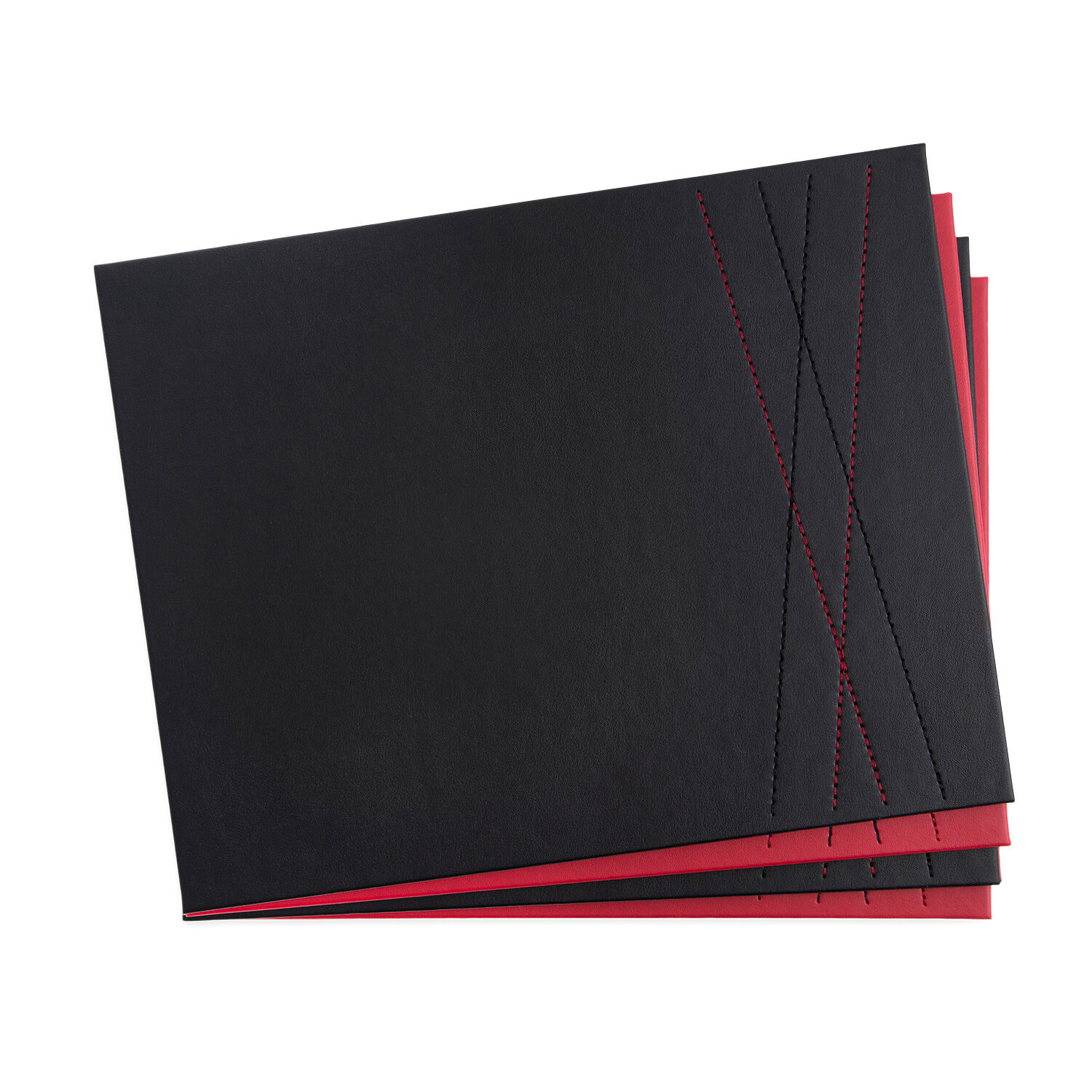 Reversible Diamond Placemats 4 Pack Black & Red Home Store + More