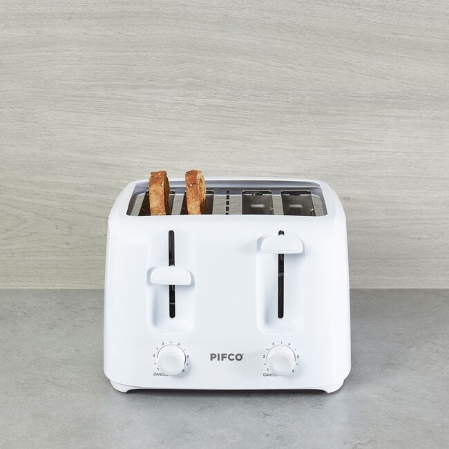 Pifco Essential 4 Slice White Toaster