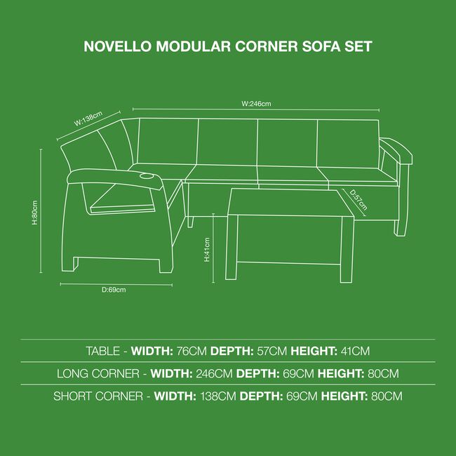 Novello Modular Corner Sofa Set