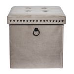 VELVET FOLDABLE SMALL Mink Ottoman