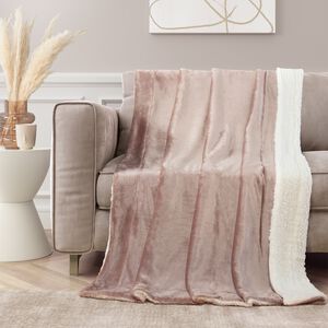 NICOLE DAY MINK SHERPA TAUPE 130x170cm Throw