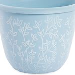 14" BLUE Floral Serenity Plant Pot