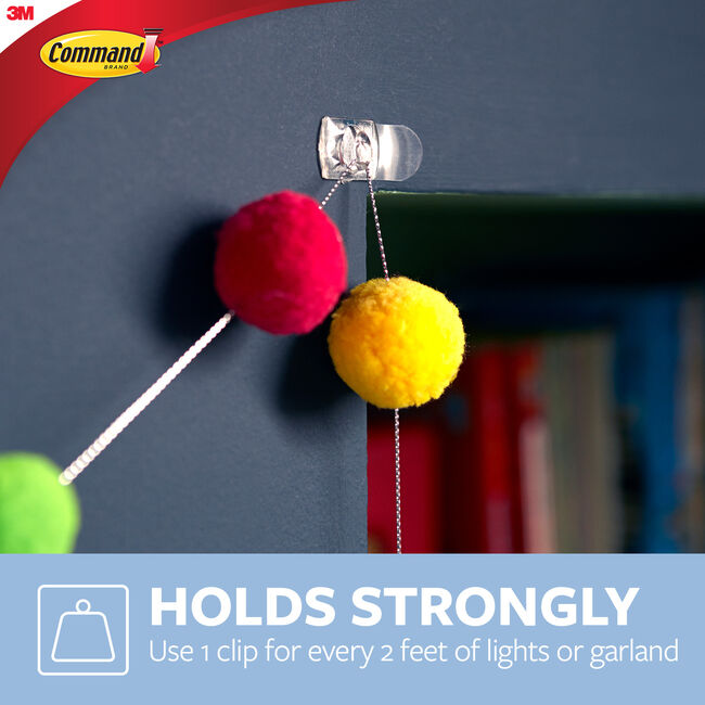 Command 20 Pack Strips Clear Decorating Clips