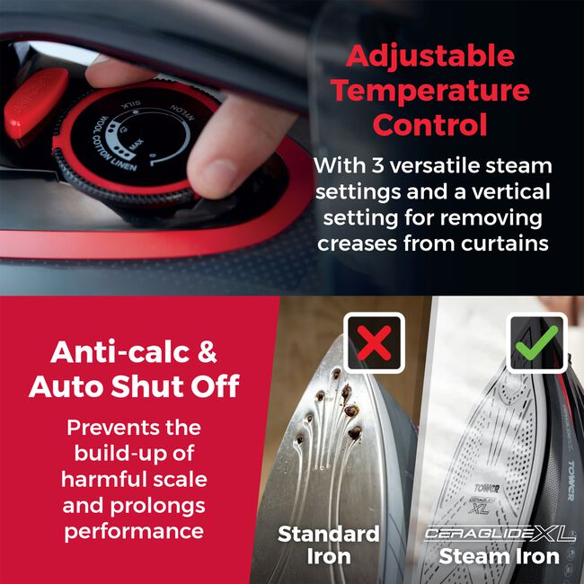 Tower Ceraglide 3100W Steam Iron XL