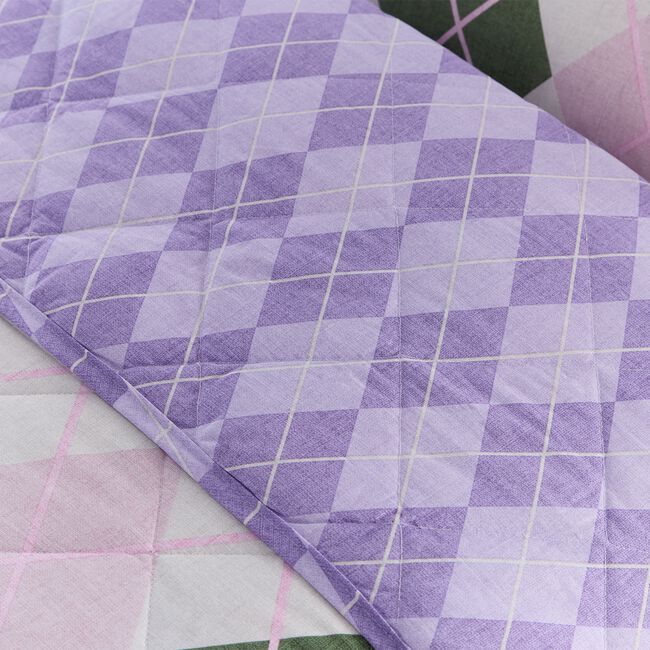 Argyle Bedspread 200 x 220cm - Purple