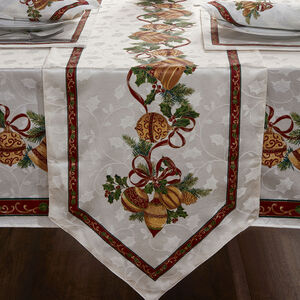 Bells Table Runner 41cm x 229cm - White
