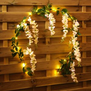 1.8M Cream Wisteria Solar Garland 