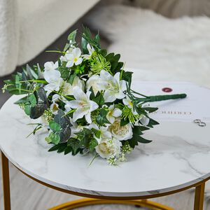 Blush & Bloom White Rose And Lily Floral Bouquet