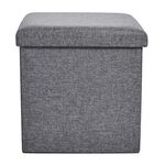 SMALL FOLDING GREY STORAGE Ottoman