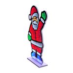 Light Up Standing Waving Santa Infinity Mirror