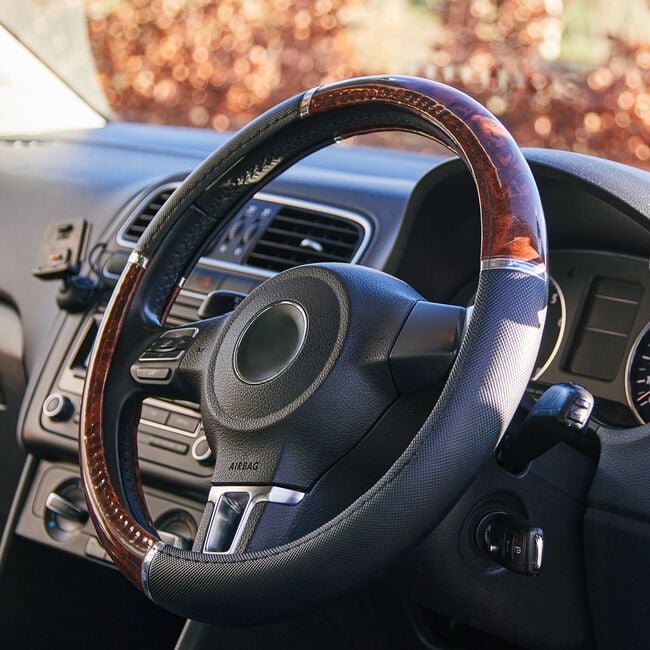 Luxury Leather Steering Wheel Cover
