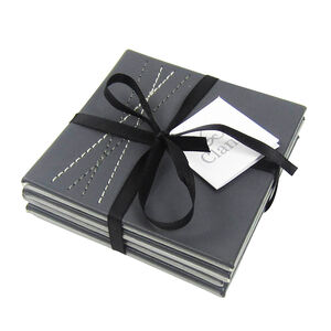 Reversible Leather Diamond Coasters 4 Pack - Grey