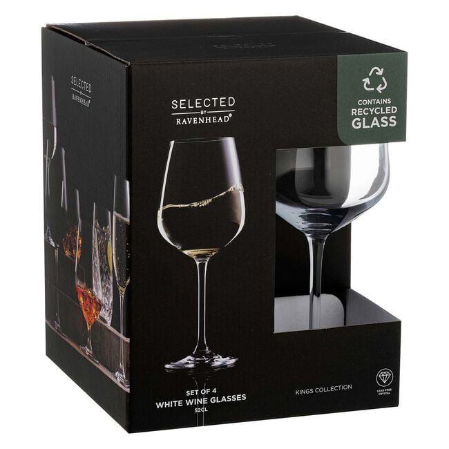 Selected Kings 520ml 4Pk White Wine Glasses