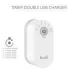 Budi White 2 USB Timer Mains Charger