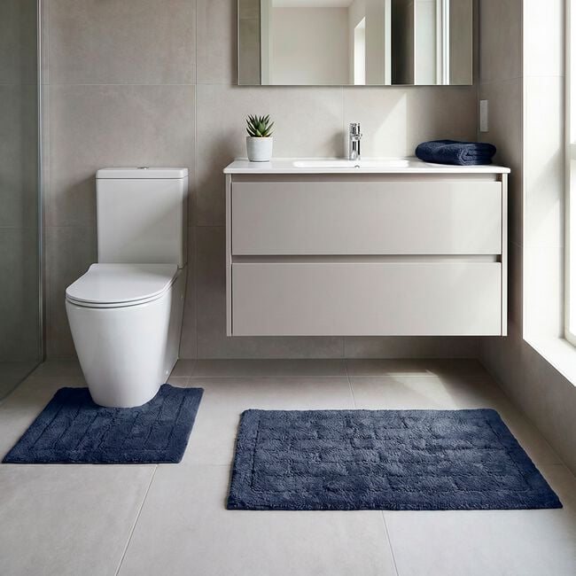 COTTON BRICK PETROL 50x80 Bath Mat
