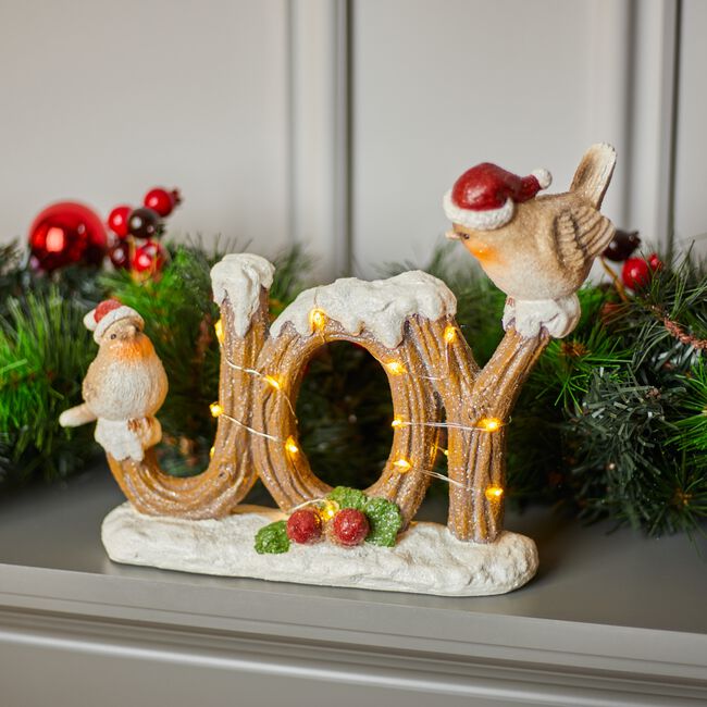 Christmas Joy With Robins Decoration