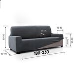 REGAL MILLS EASYSTRETCH VELVET DARK GREY  3 Seater Sofa Cover