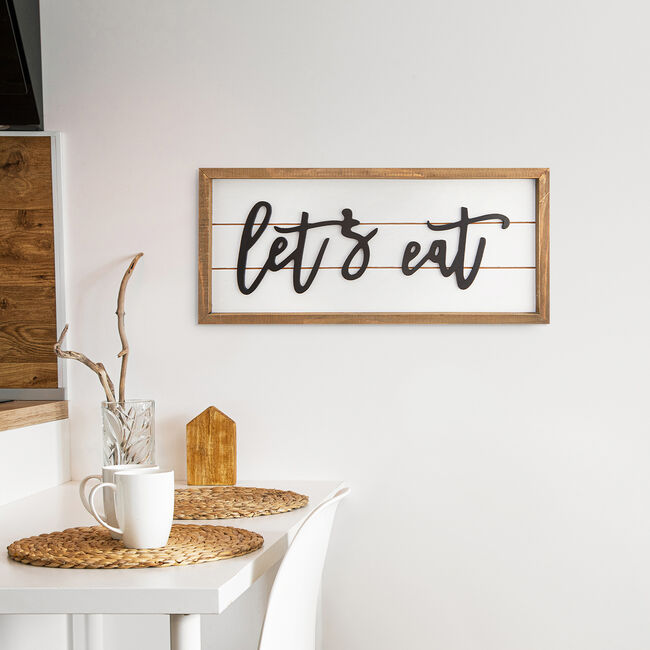 Let's Eat Quote Framed Wall Décor