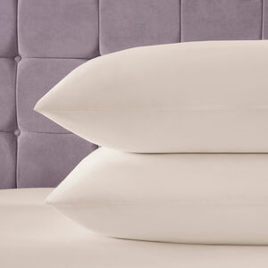 200TC Cotton Housewife Pillowcase Pair - Cream