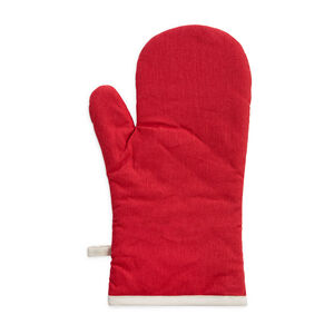 Two Tone Single Oven Glove - Red/Cream
