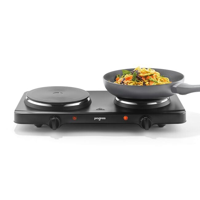 Progress Black Double Hot Plate