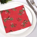 Robin and Poinsettia Napkins - 20 Pack