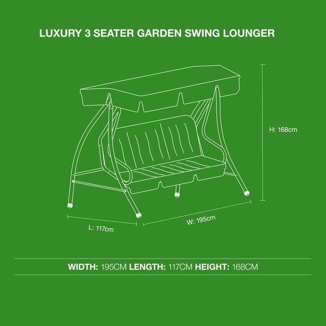 Luxury 3 Seater Garden Swing Chair