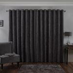 B/OUT & THERMAL H/BONE DEEP CHARCOAL 90x72 Curtain
