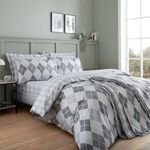 KING DUVET COVER Brushed Cotton Argyle