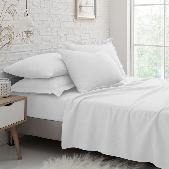 SUPER KING FITTED SHEET Brushed Cotton White 