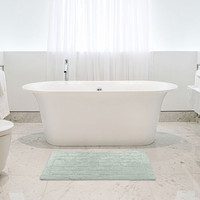 COTTON BRICK DUCK EGG 50x80 Bath Mat