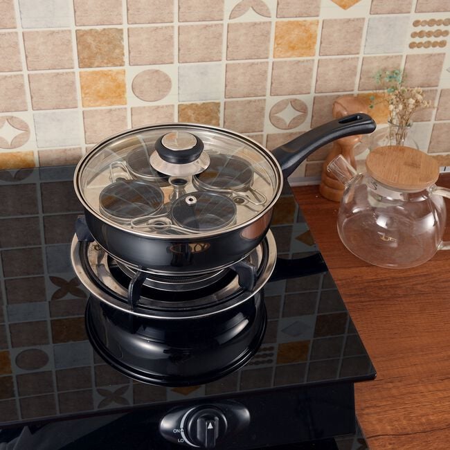 Dynamic 4 Cup Egg Poacher with Glass Lid
