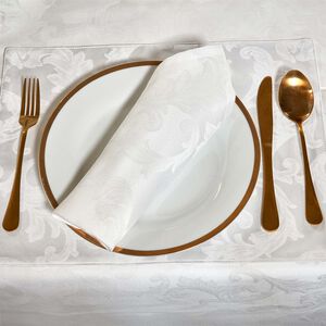 Elegance Damask Placemats 2 Pack - White
