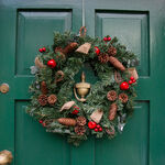 Apple & Pine Cone Red Christmas Wreath