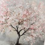 Cherry Blossom Jewelled Framed Art 60cm x 60cm
