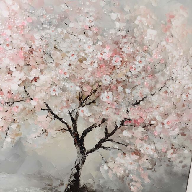 Cherry Blossom Jewelled Framed Art 60cm x 60cm