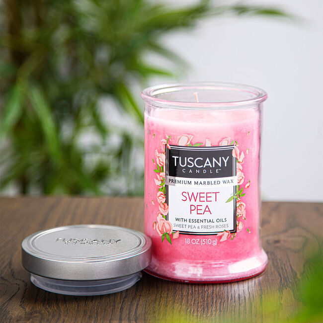 Tuscany Double Wick Candle Sweet Pea 18oz