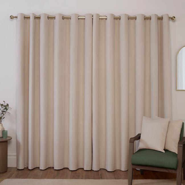 BLACKOUT & THERMAL VELVET NATURAL 90X90 Curtain