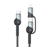 Budi Black 2 in 1 1m Charging & Sync Cable