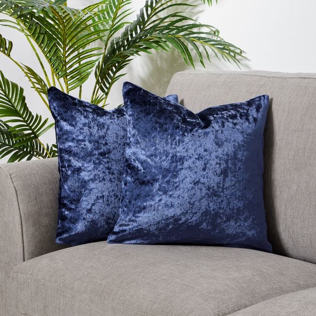 Velvet Crush Cushion Cover 2 Pack 45x45cm - Navy