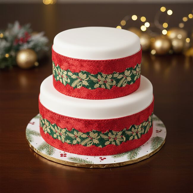 Holly Centre Christmas Cake Frill 