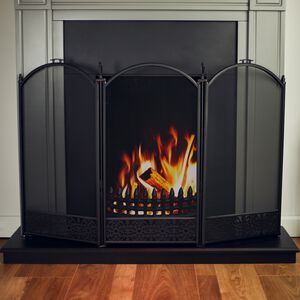 Silverflame 3 Panel Folding Decorative Fire Guard