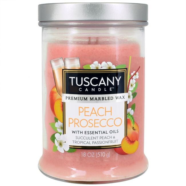 Tuscany Double Wick Candle Peach Prosecco 18oz