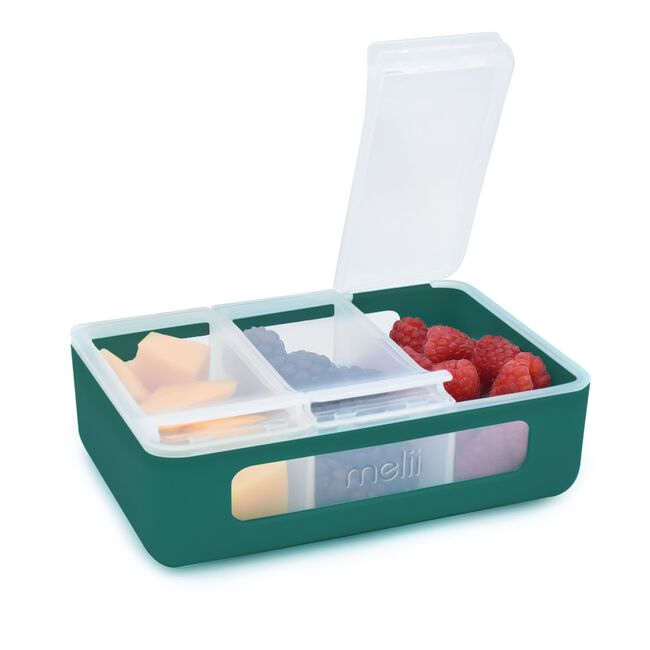 Melii Green 3 Compartment Snackle Box - 525ml