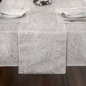 PAISLEY DAMASK SILVER 229x36cm Table Runner