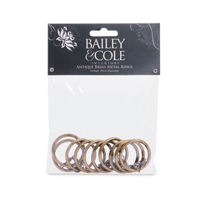 Metal Rings Antique Brass 10 Pack